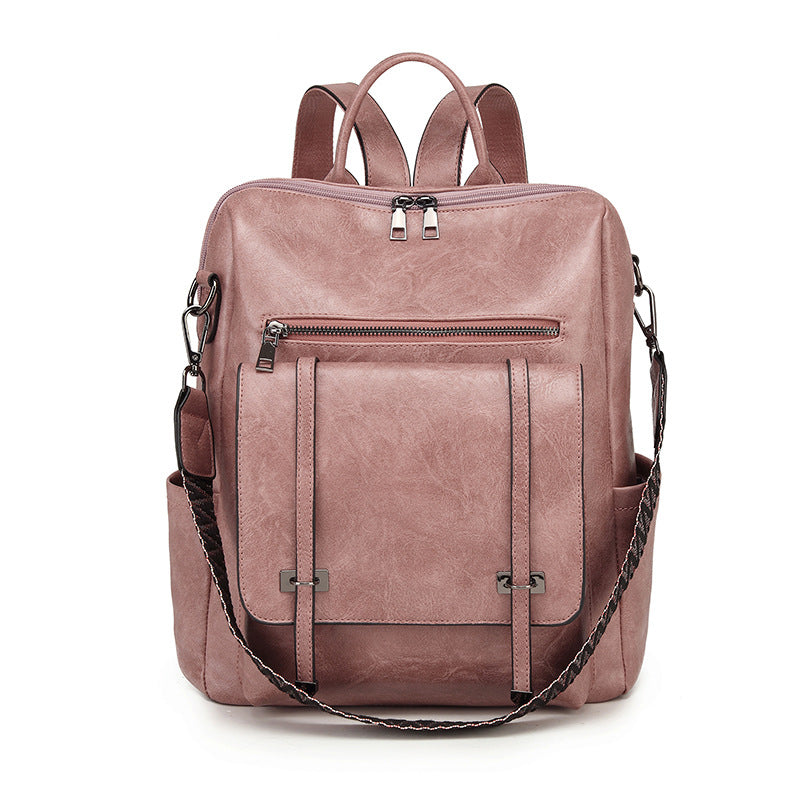 Women's Retro High-grade Soft Leather Large Capacity Backpacks