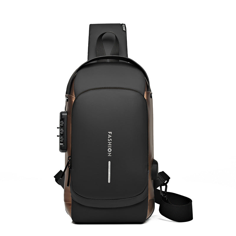 Men's Motorcycle Password Fashion Leisure Multifunctional Business Men's Chest Bags