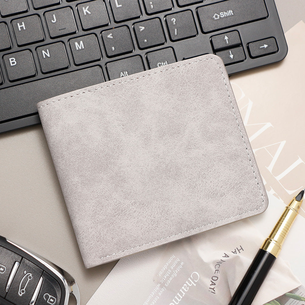 Men's Style Short Solid Color Simple Thin Card Holder