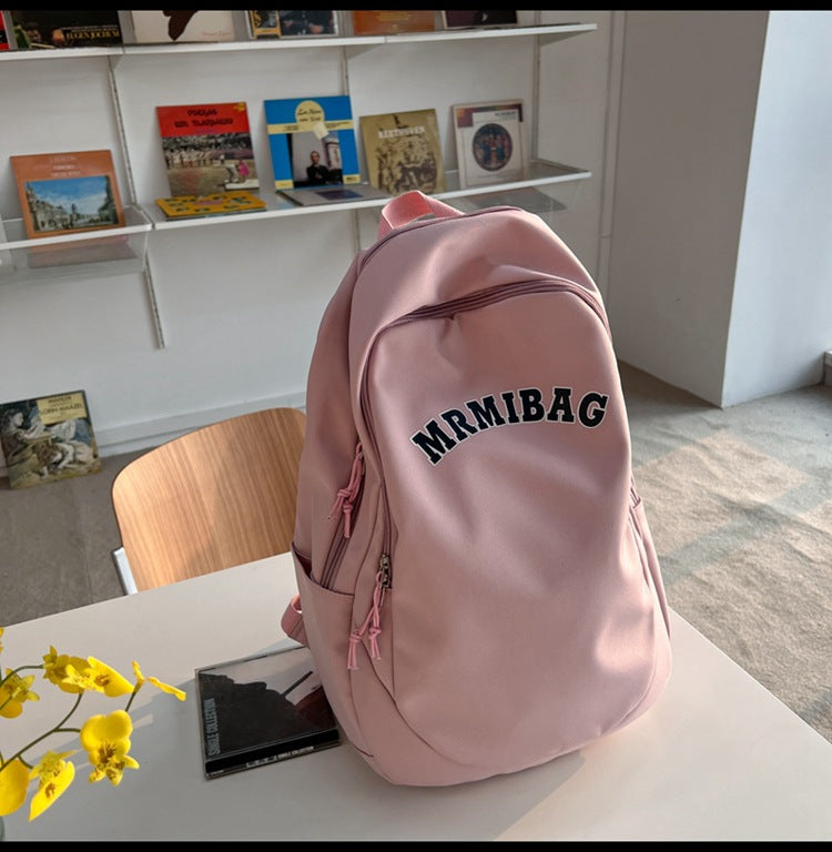 Women's Retro Alphabet Solid Color High And Backpacks