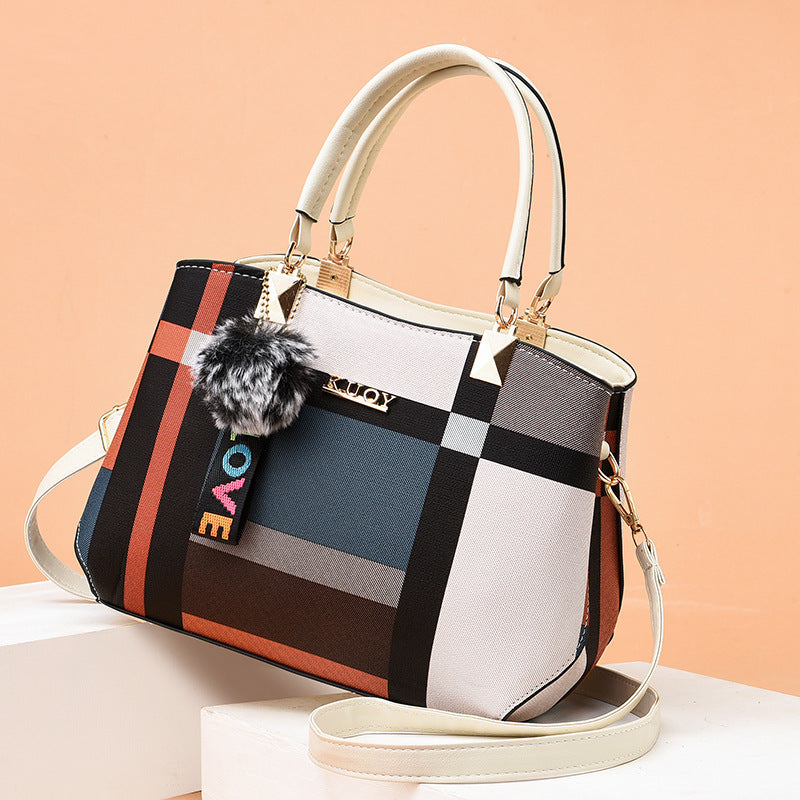 Women's Fashion Plaid Trendy Elegant Large Capacity Shoulder Bags