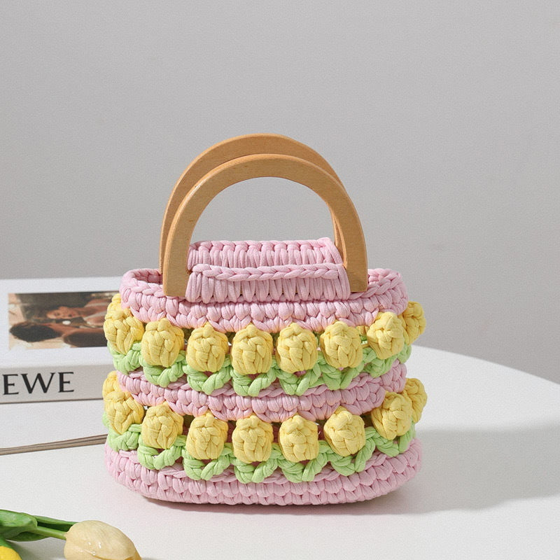 Tulip Hand-woven Strip Thread Material Gifts Handbags