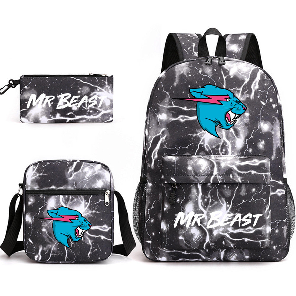 Pretty Durable Three-piece Printed Computer Canvas Backpacks