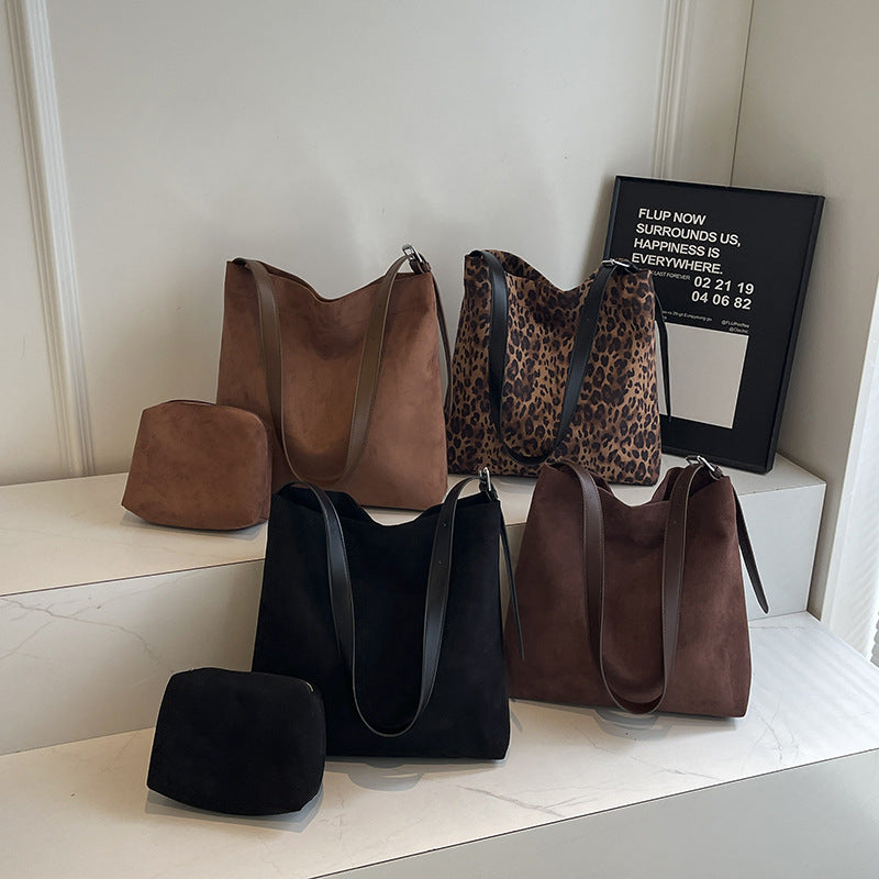Women's Mom Large Capacity Washed Leather Fashion Shoulder Bags