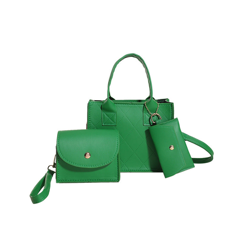Women's Rhombus Three-piece Fashionable Western Style Shoulder Bags