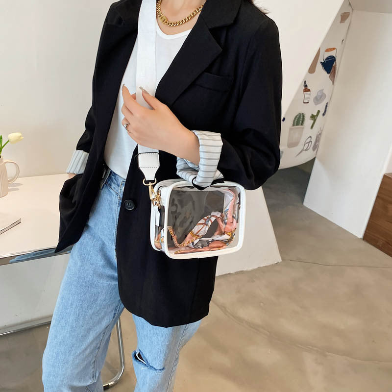 Classic Women's Transparent Wide Strap Fashion Shoulder Bags