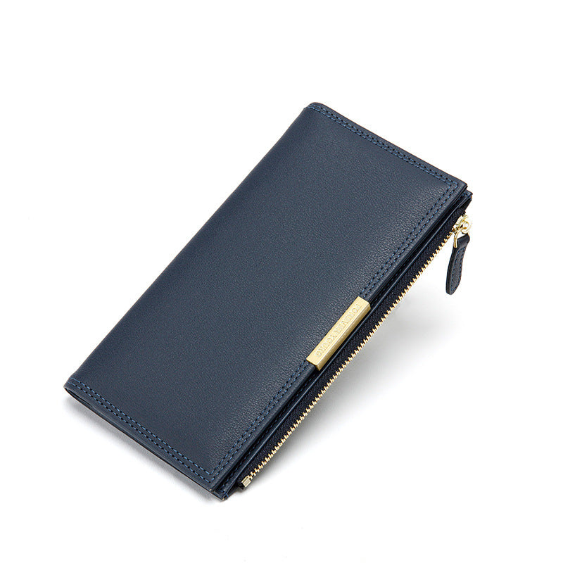 Women's Simple Clutch Long Two-fold Solid Color Ladies Wallets