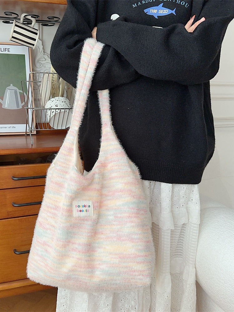 Women's Cute Furry Large Capacity Book Single Shoulder Bags