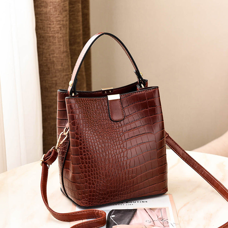 Western Style Crocodile Texture Korean Good Shoulder Bags