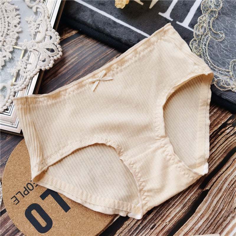 Women's Simple Thread Cotton Bow Comfortable Underwear Panties