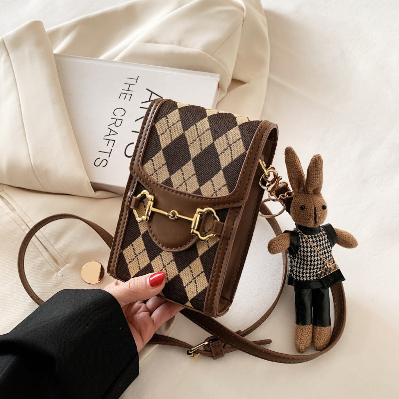 Women's Korean Fashionable Simple Mobile Texture Crossbody Bags