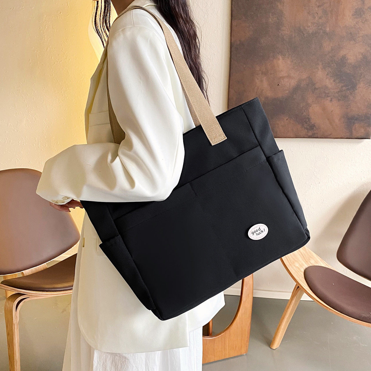 Women's Large Capacity Leisure Portable Underarm Oxford Shoulder Bags