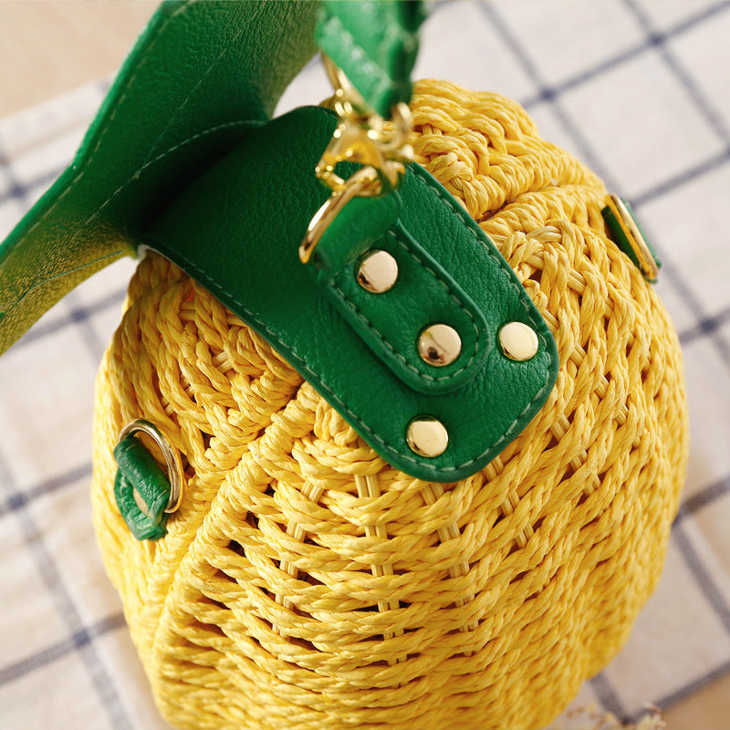 Summer Pastoral Pineapple Holiday Rattan Weave Bags