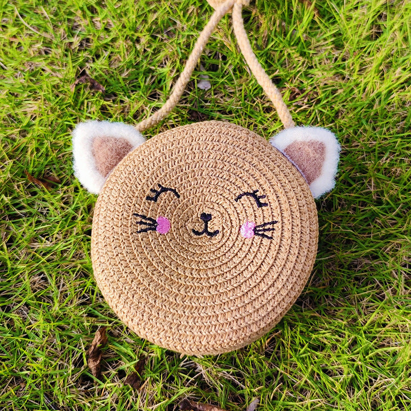 Children's Summer Trendy Woven Straw Cute Crossbody Bags