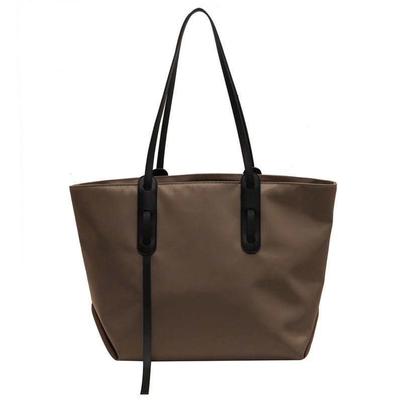 Cloth Solid Color Retro Large Capacity Simple Women's Shoulder Bag