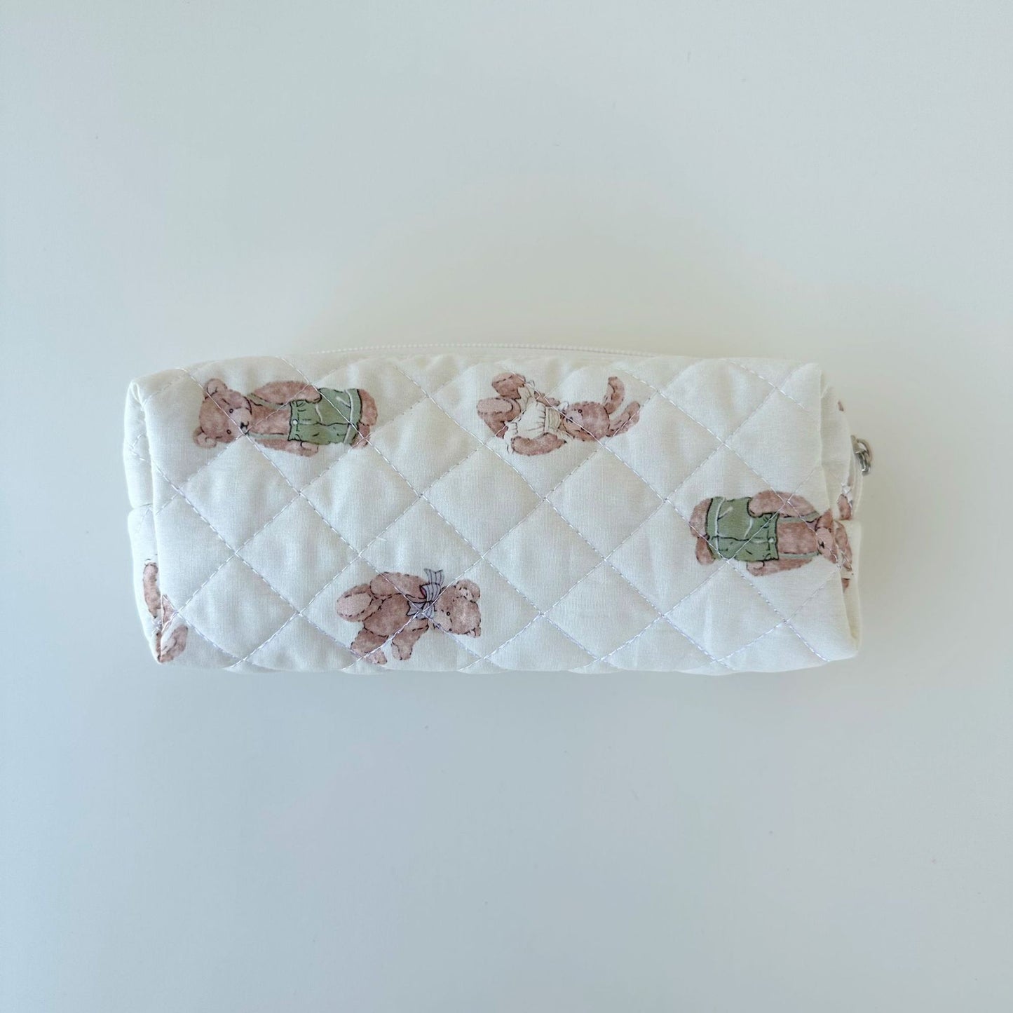 Brush Cotton Embroidery Quilted Large Capacity Pencil Cosmetic Bags