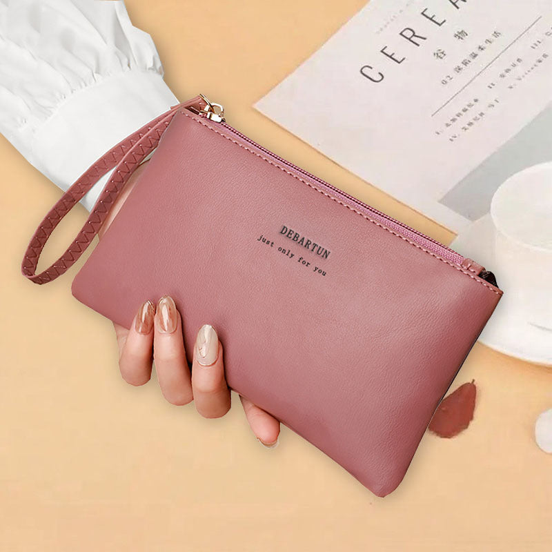 Women's Simple Zipper Clutch Trendy Long Large Ladies Wallet