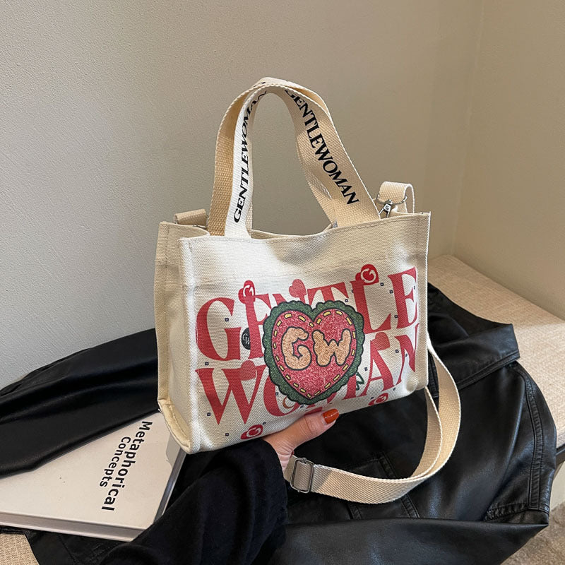New Thailand Color Letter Printing Canvas Shoulder Bags