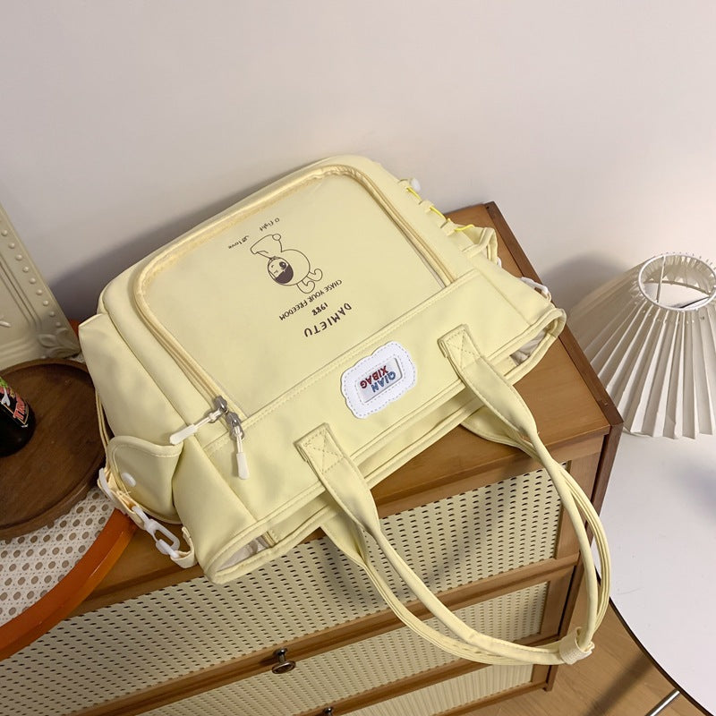 Transparent Female Portable Cartoon Large Capacity Crossbody Bags