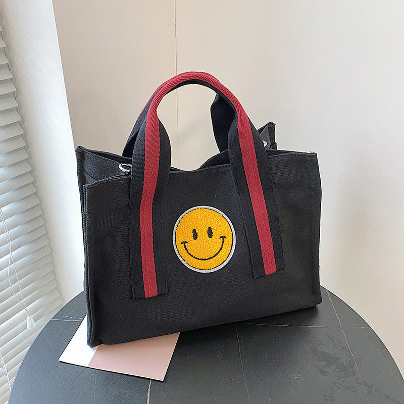 Korean Style Thick Plush Smiley Face Shoulder Bags