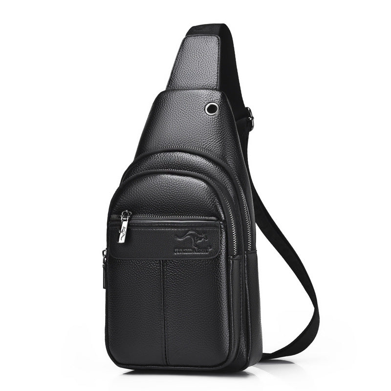 Men's Comfortable Large Capacity Soft Leather Men's Chest Bags