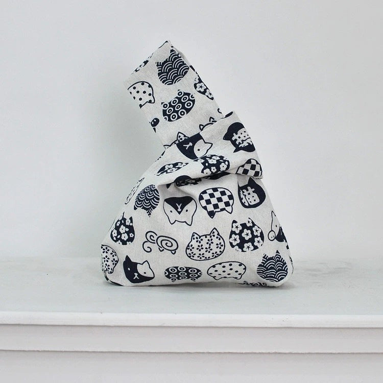 Classy Wrist Cotton Linen Fabric Fresh Handbags