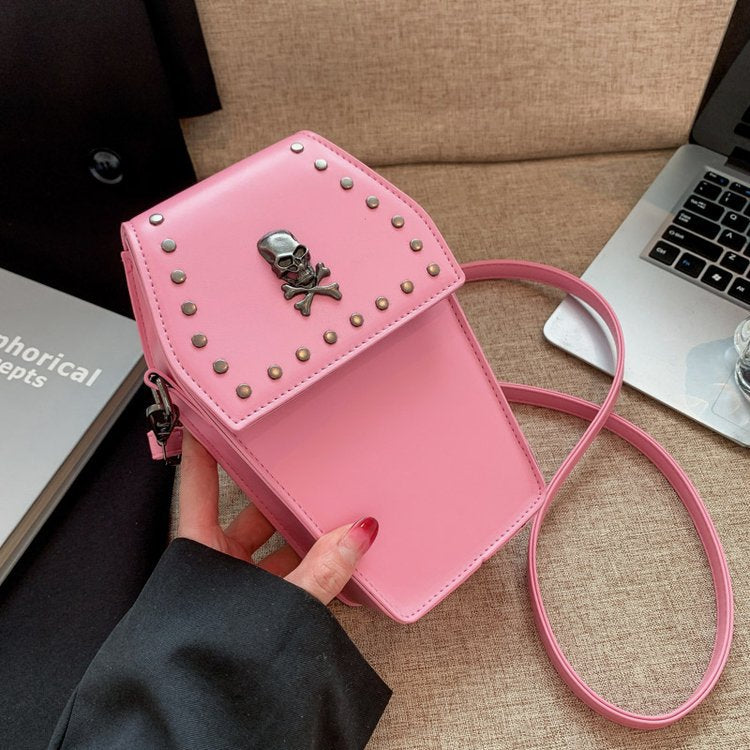 Women's Rivet Retro Gothic Style Vertical Mobile Crossbody Bags