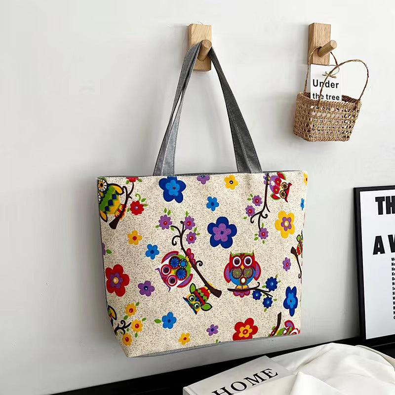 Women's Classy Canvas Large Capacity Printed Shoulder Bags