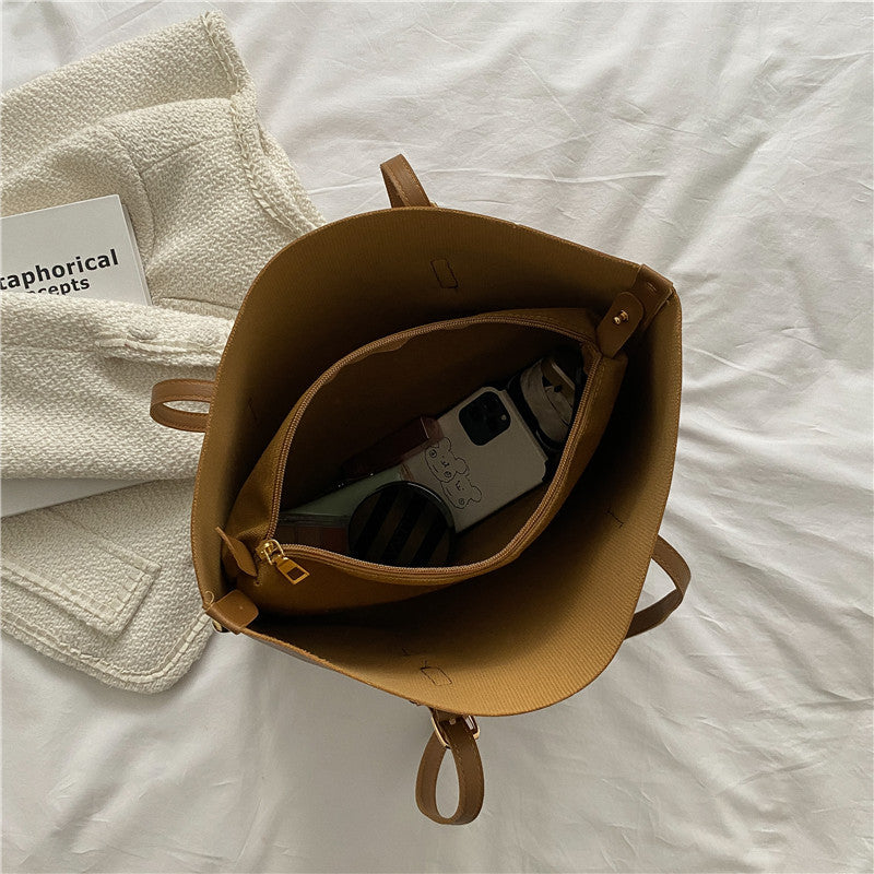 Large Female Fashion Texture Soft Leather Capacity Shoulder Bags