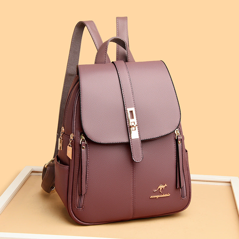 Women's Simple Fashionable Versatile Large Capacity Soft Backpacks