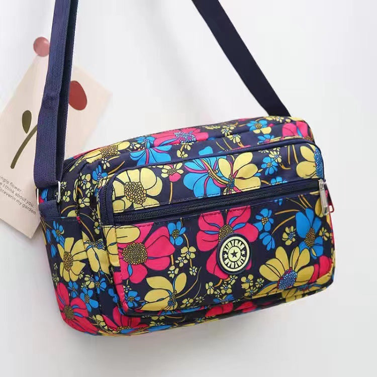 Women's Oxford Stall Large Capacity Leisure Flower Crossbody Bags