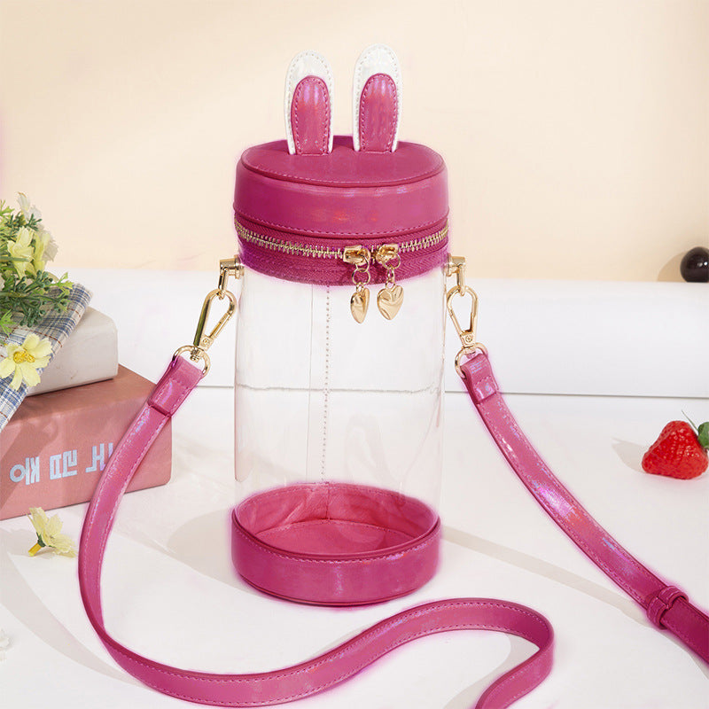 Cotton Doll Transparent Cartoon Rabbit Ear Shoulder Bags
