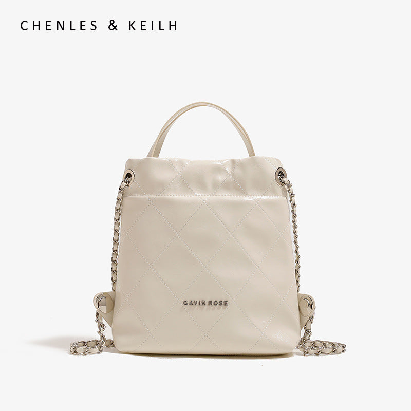 Rhombus Chain Female Fashion Classic Style Backpacks