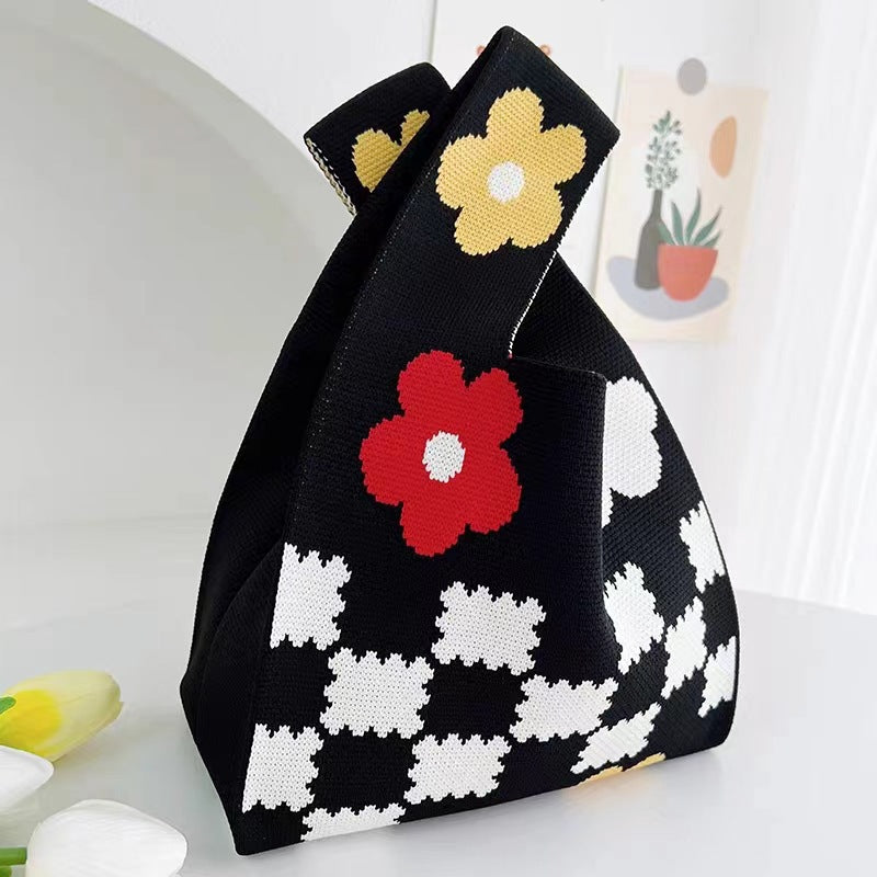 Women's Boat Festival Panda Knitted Wrist Handbags