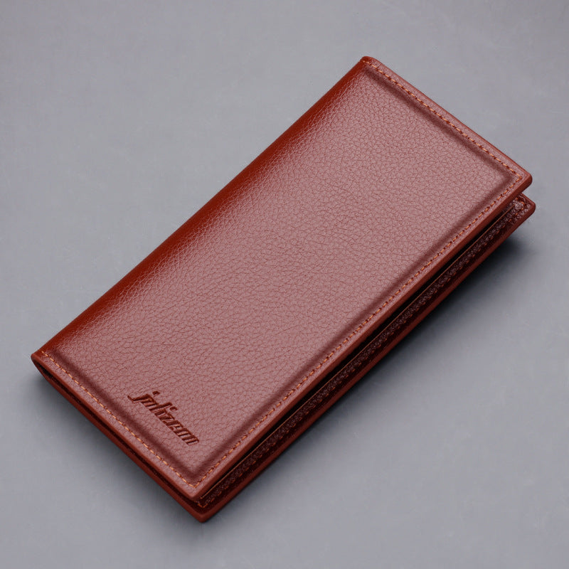 Men's Long Multiple Slots Soft Leather Lychee Pattern Men's Wallet