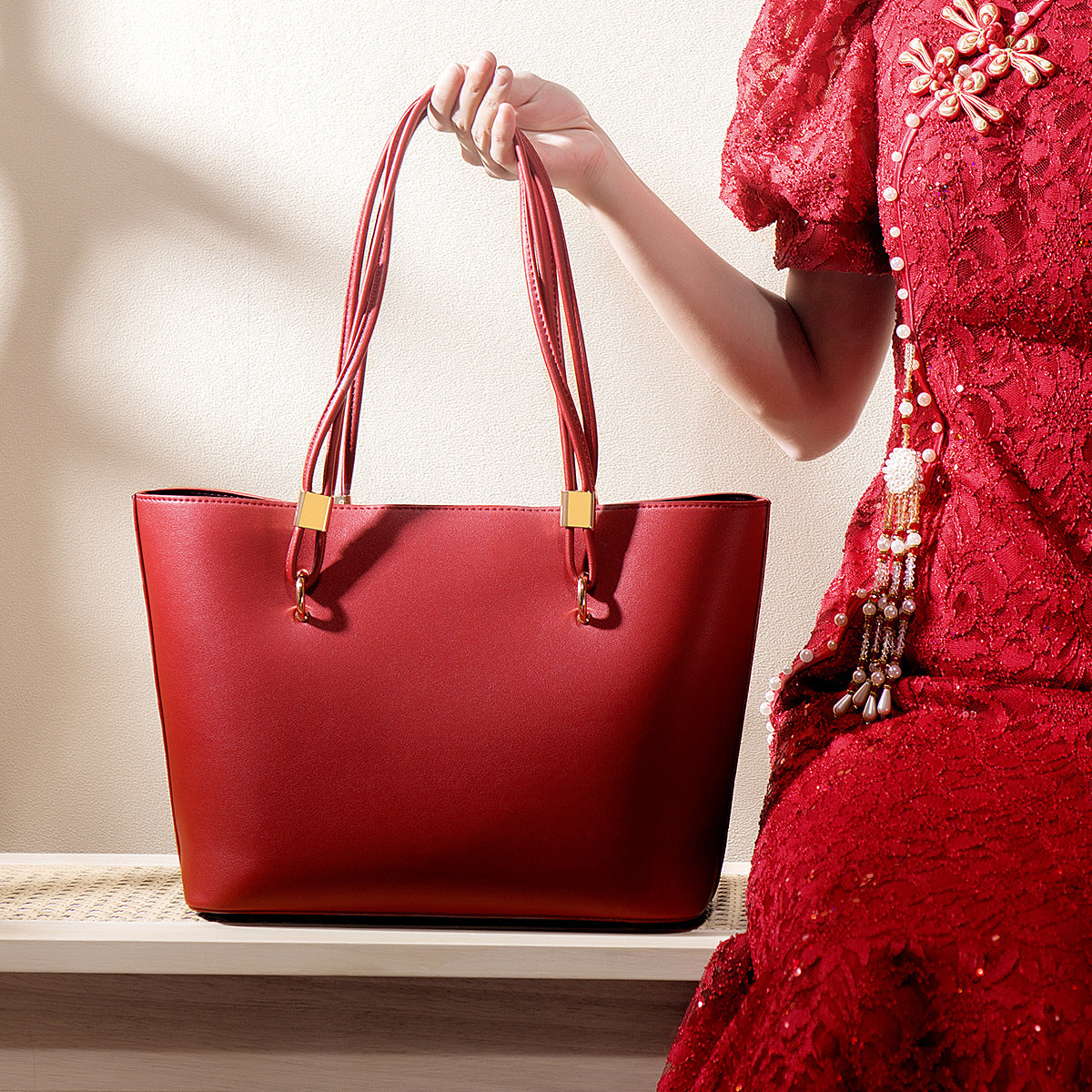 Women's For Elders Mother Winter Niche High-grade Shoulder Bags