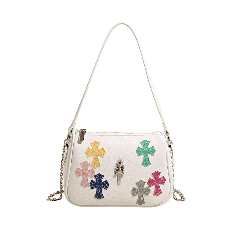 Women's Underarm Sword Cross Embroidered Chicken Fashion Women's Shoulder Bag