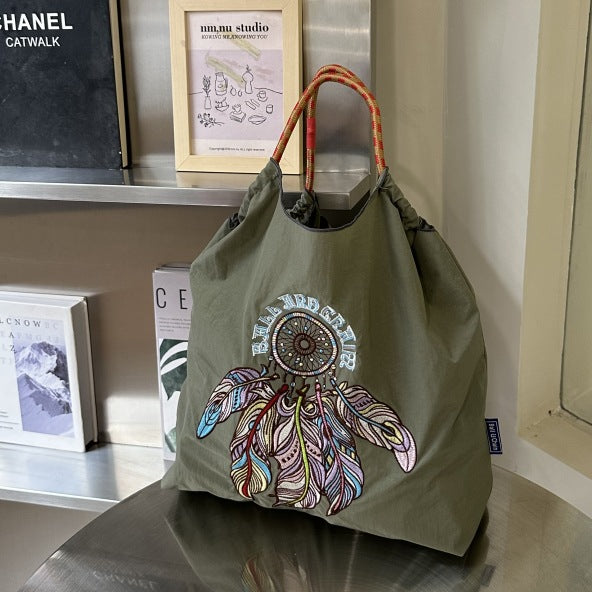Minority Embroidered Environmental Protection Cloth Female Large Capacity Totes Handbags