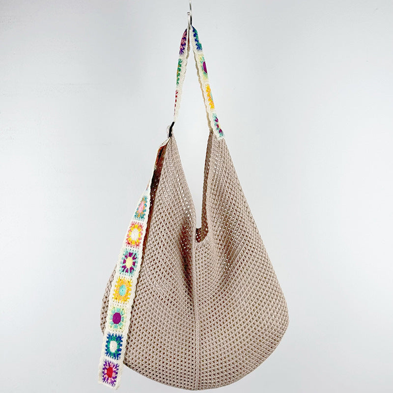 Women's Handmade Woven Hollowed Knitted Large Capacity Practical Women's Shoulder Bag