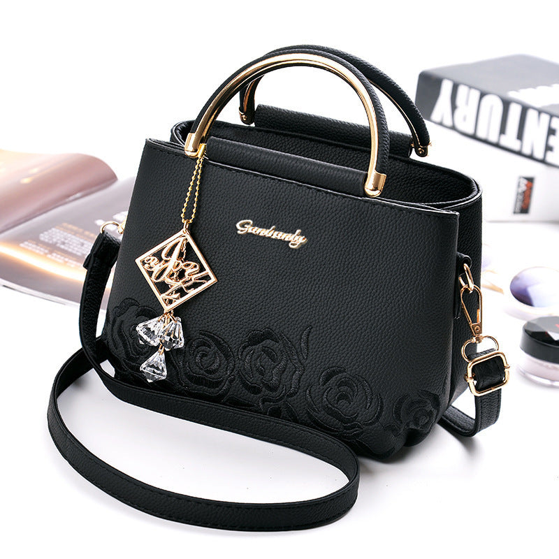 Women's Fashion Embroidery Portable Trendy Mom Shoulder Bags