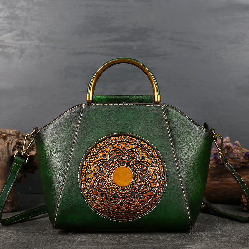 Women's Leather High-grade Niche Large Capacity National Handbags