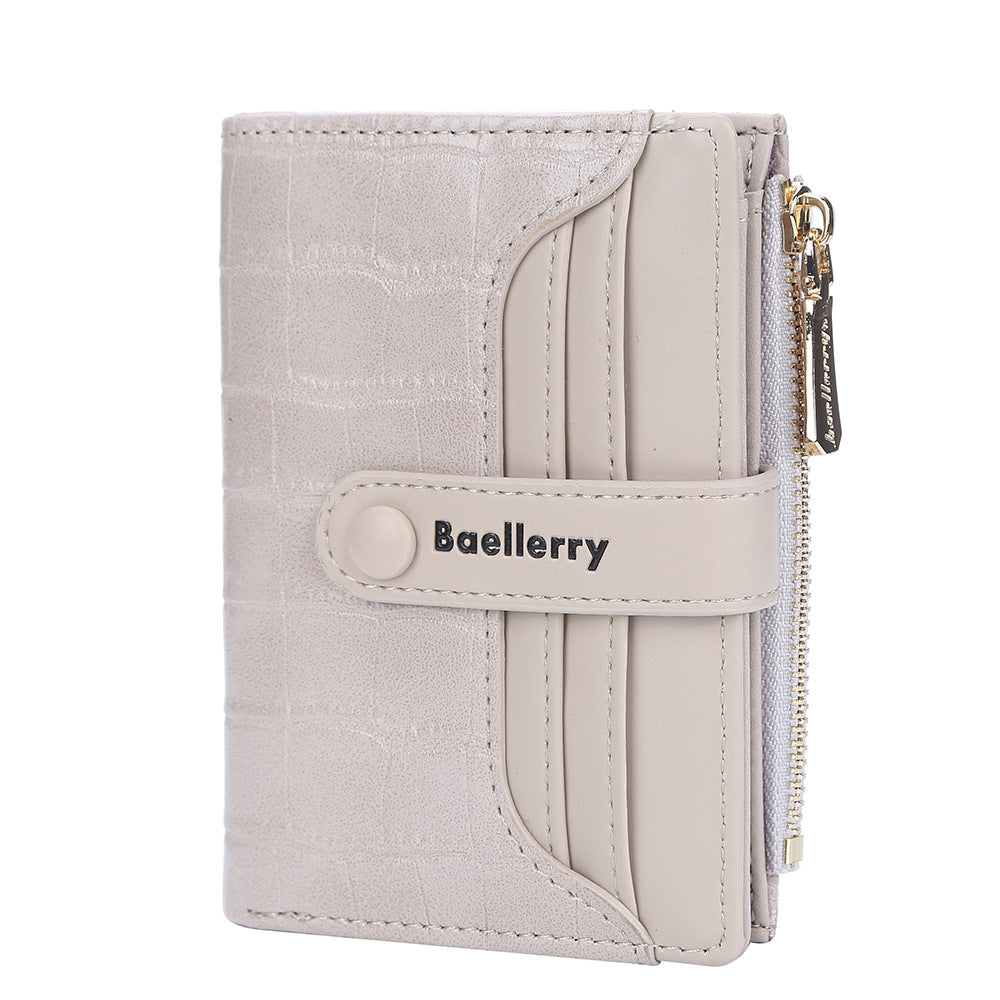 Women's Short Korean Style Multiple Slots Zipper Ladies Wallets