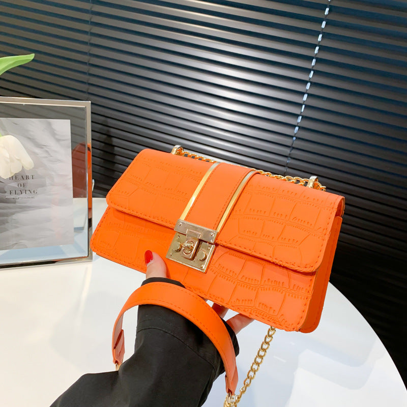 Underarm Korean Style Fashion Chain Trendy Texture Stone Crossbody Bags