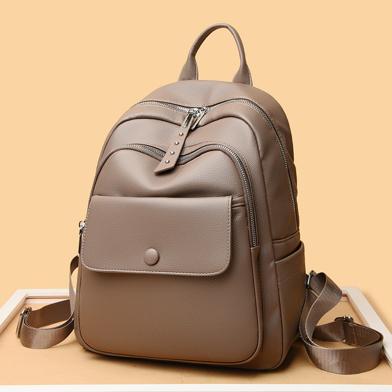 Women's Mummy Soft Leather Fashion Simple Comfortable Backpacks