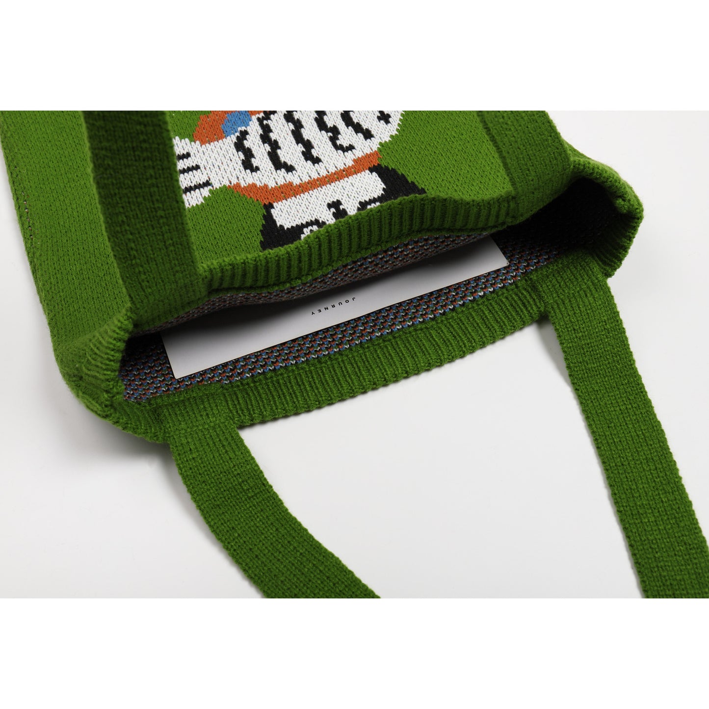 Women's Woolen Yarn Jacquard Cartoon Knitted Cute Shoulder Bags