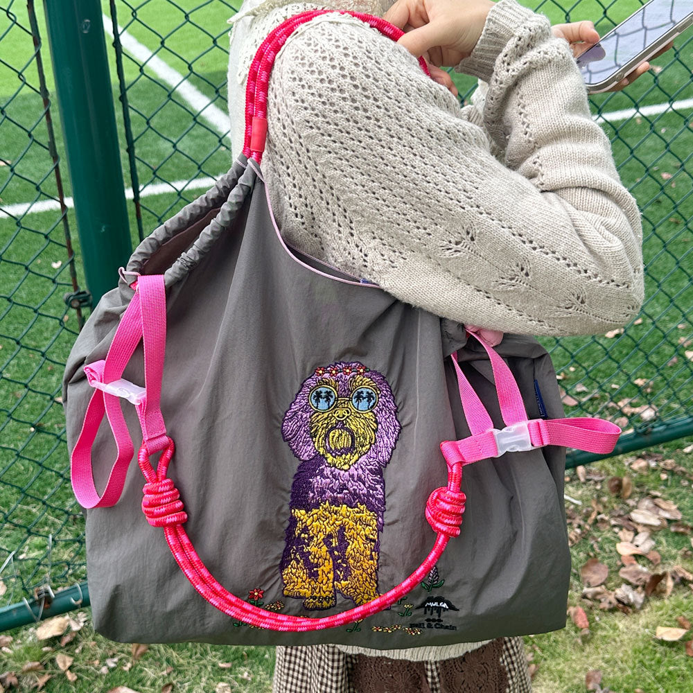 Macaron Embroidered Shopping Niche Nylon Cloth Handbags