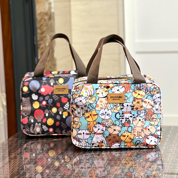 Waterproof Widened Compartment Dinner Plate Insulated Lunch Handbags