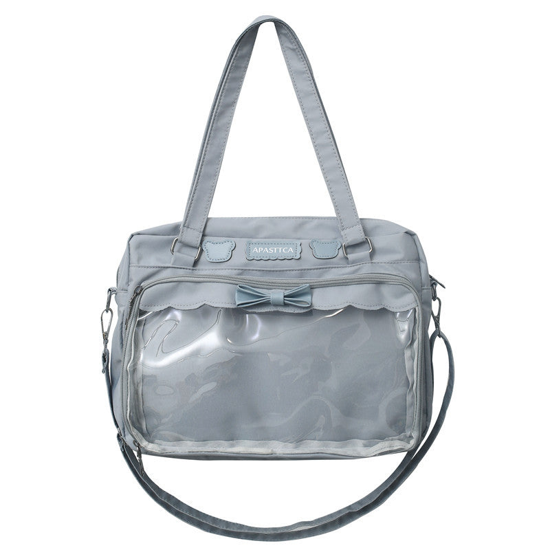 Portable Soft Uniform Cute Bow Transparent Crossbody Bags