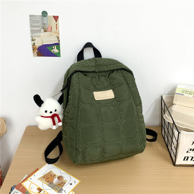 Women's Simple Nylon Plaid Large Capacity Trendy Backpacks