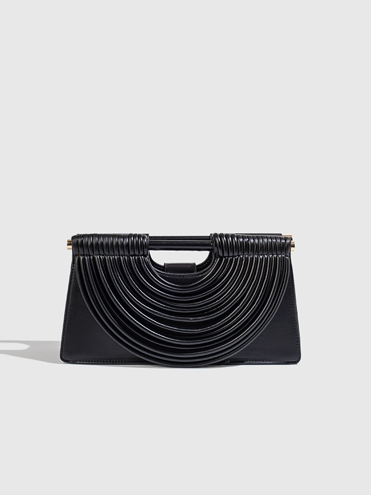 Women's Hand-woven Line Comb Design Trapezoidal Women's Messenger Bag